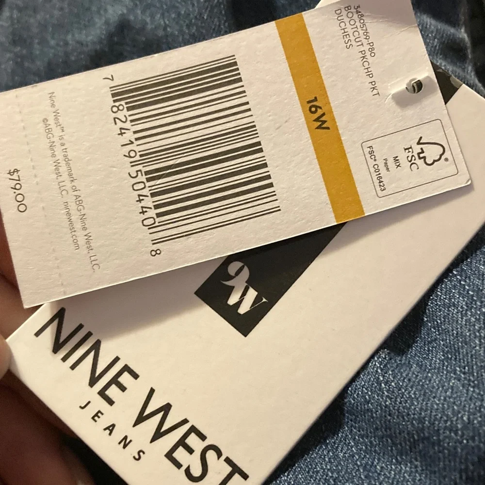 Nine West Dark Blue‎ Denim Jeans 16W NWT